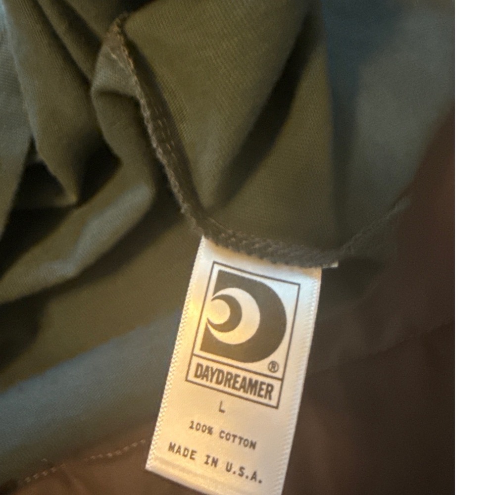 Daydreamer Womens 85 Camo Varsity Oversized T-Shirt Olive Green Cotton Large - Picture 6 of 7